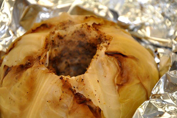 Steamed Cabbage on the Grill