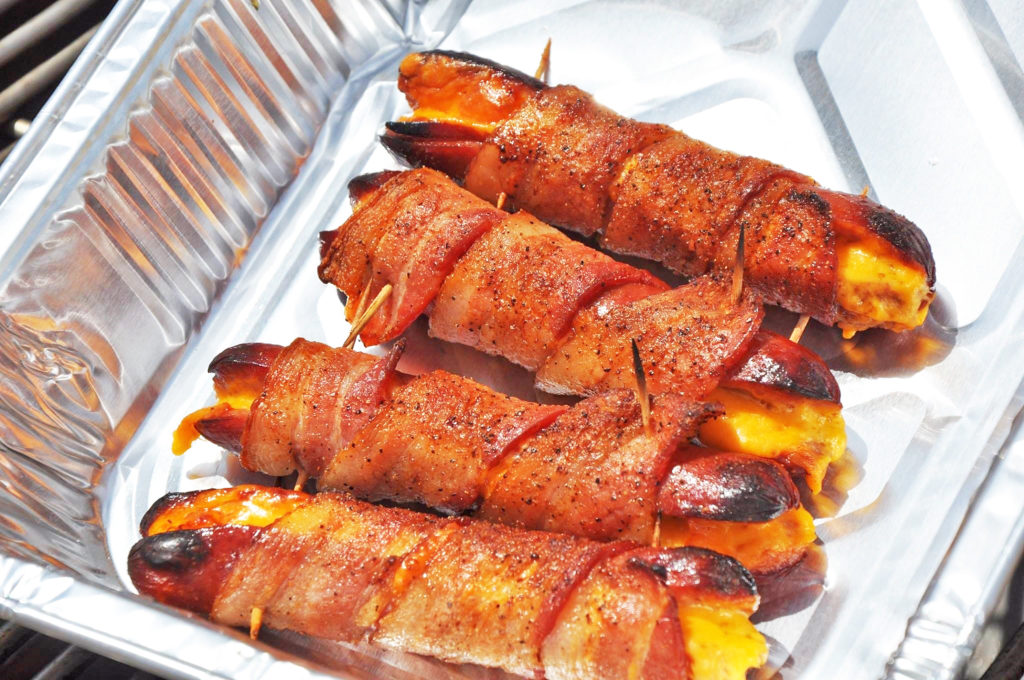 Bacon-Wrapped Cheese Dogs
