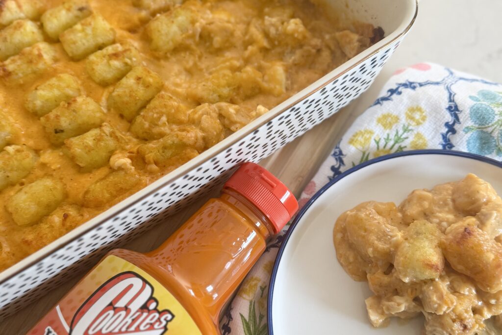 Buffalo Chicken Tater Tot Casserole