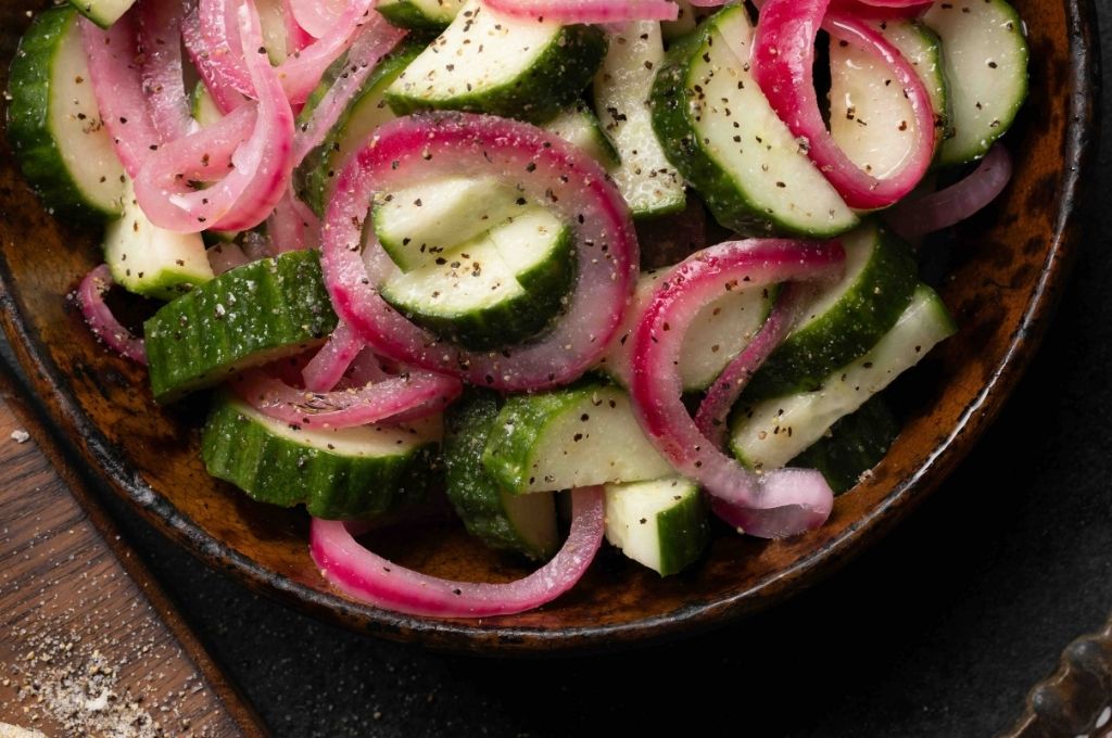 Cucumber Salad with Picked Red Onions