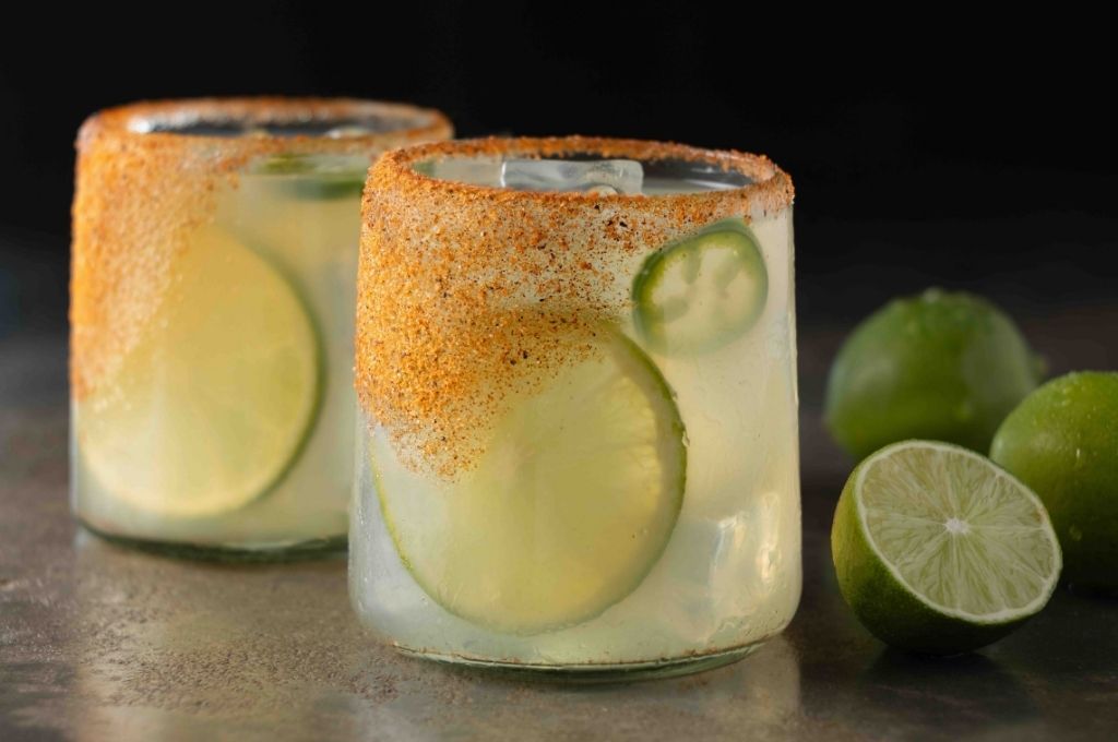 Hot Honey Rimmed Jalapeño Margarita